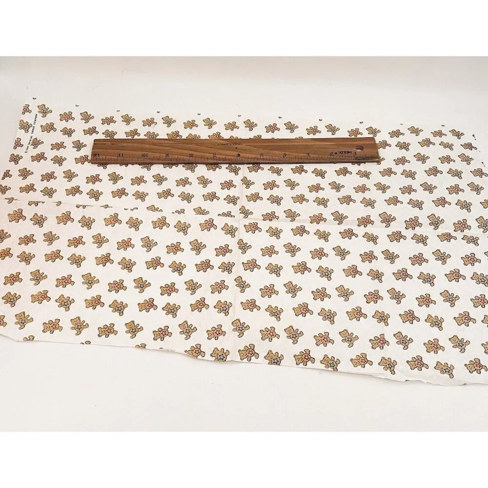 Small Lot of Vintage Teddy Bear Gift Wrap Sheets Bags Scrapbooking Junk Craft